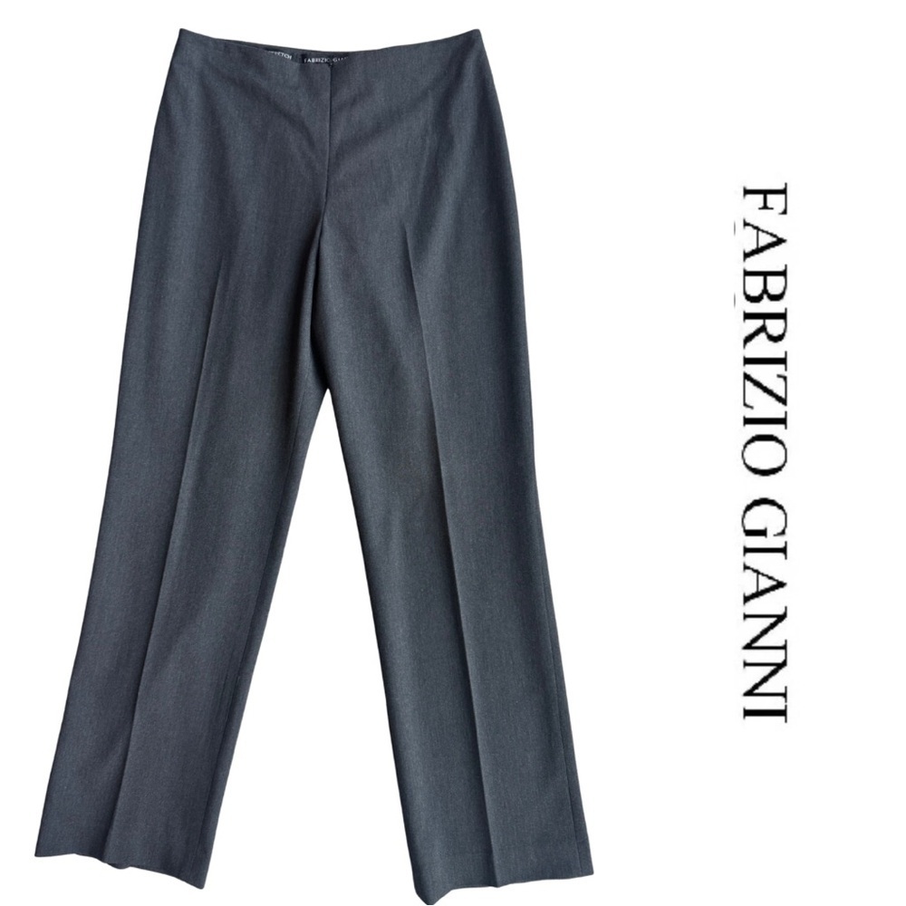 Fabrizio Gianni Stretch For High Comfort Midweight Front Zip Gray Trousers 8